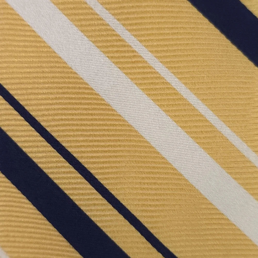 Brooks Brothers Tie Mens One‎ Size Yellow Silk Repp Striped Makers USA Woven